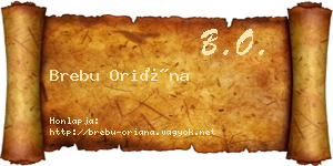 Brebu Oriána névjegykártya